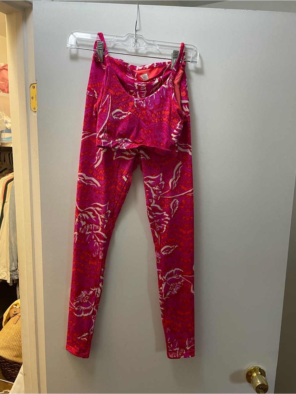 Women’s MAAJI Pink Floral Leggings and Sports Bra